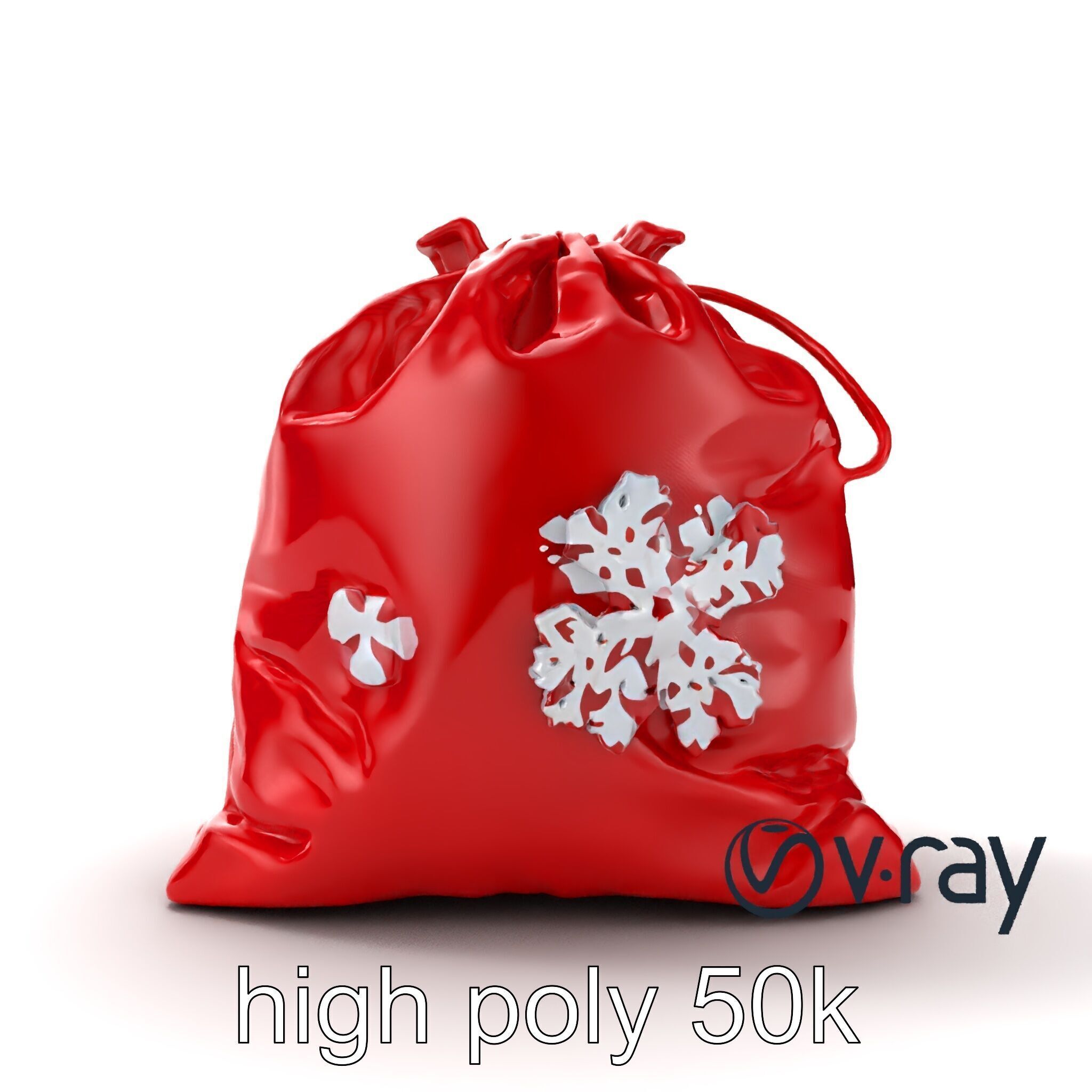 Festive Holiday Gift Sack model pack Low-poly 3D model_14