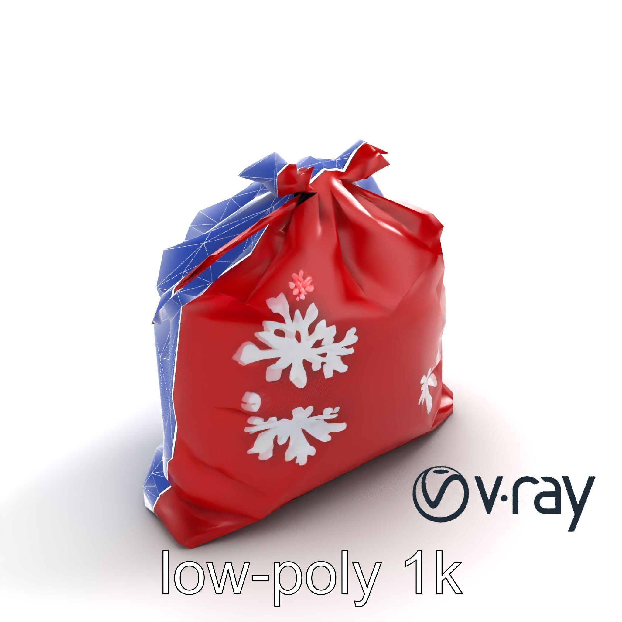 Festive Holiday Gift Sack model pack Low-poly 3D model_20