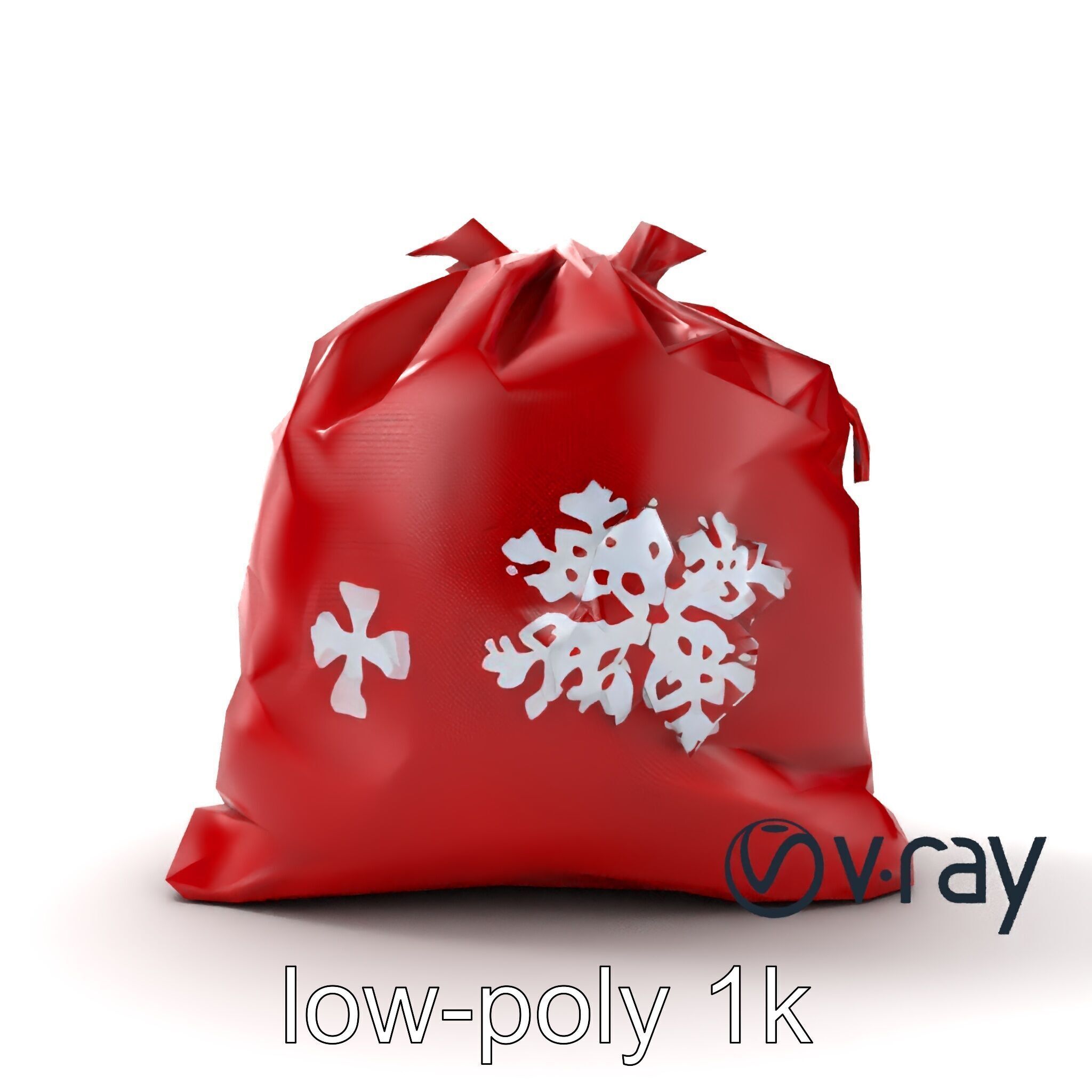 Festive Holiday Gift Sack model pack Low-poly 3D model_26