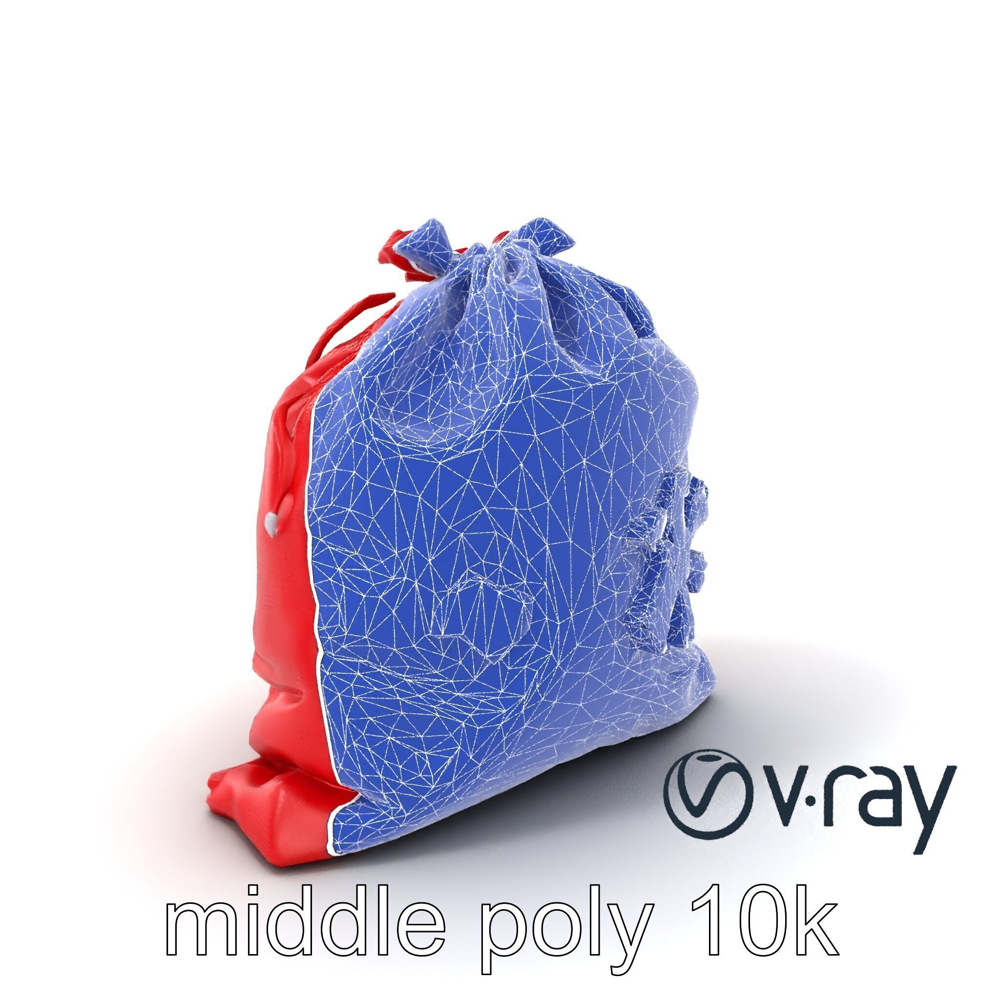 Festive Holiday Gift Sack model pack Low-poly 3D model_6