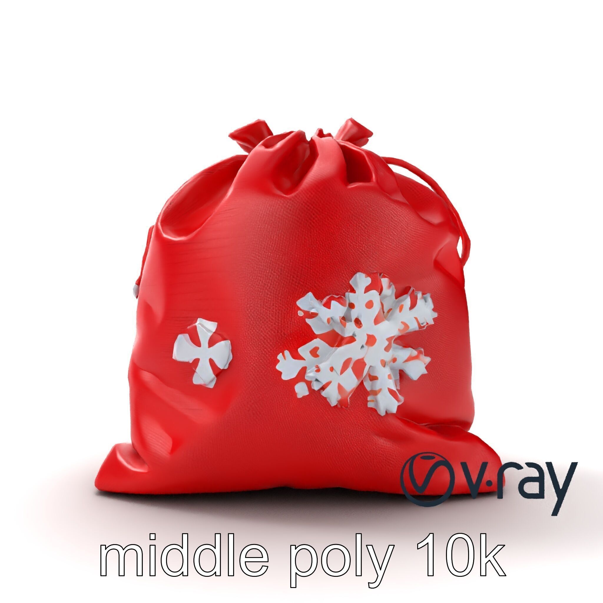 Festive Holiday Gift Sack model pack Low-poly 3D model_21