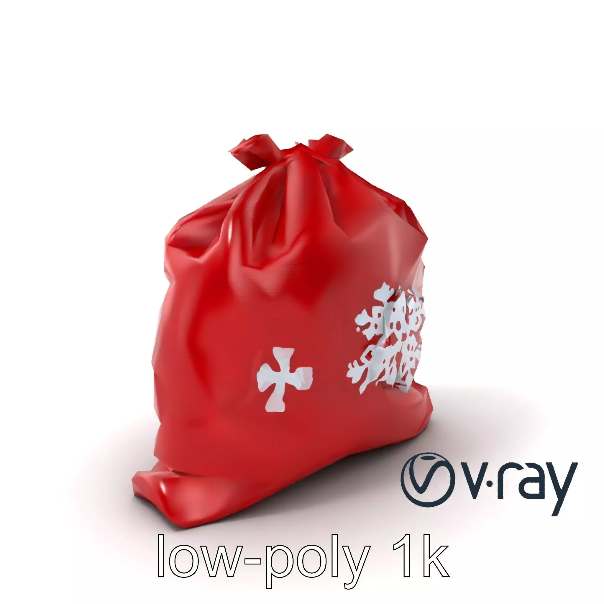 Festive Holiday Gift Sack model pack Low-poly 3D model_0