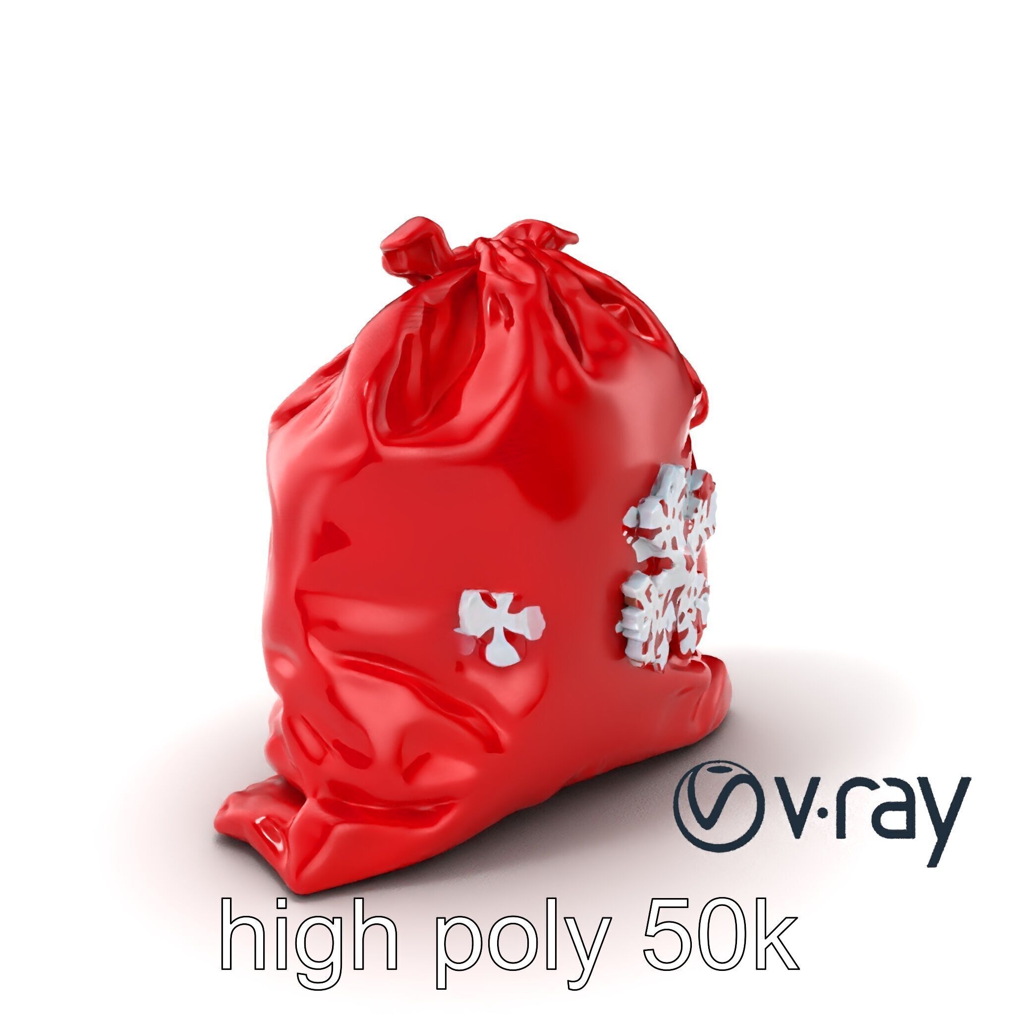 Festive Holiday Gift Sack model pack Low-poly 3D model_5