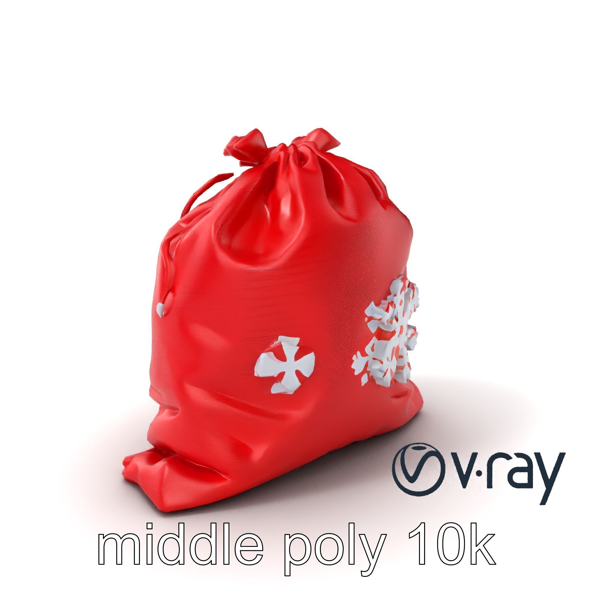 Festive Holiday Gift Sack model pack Low-poly 3D model_3