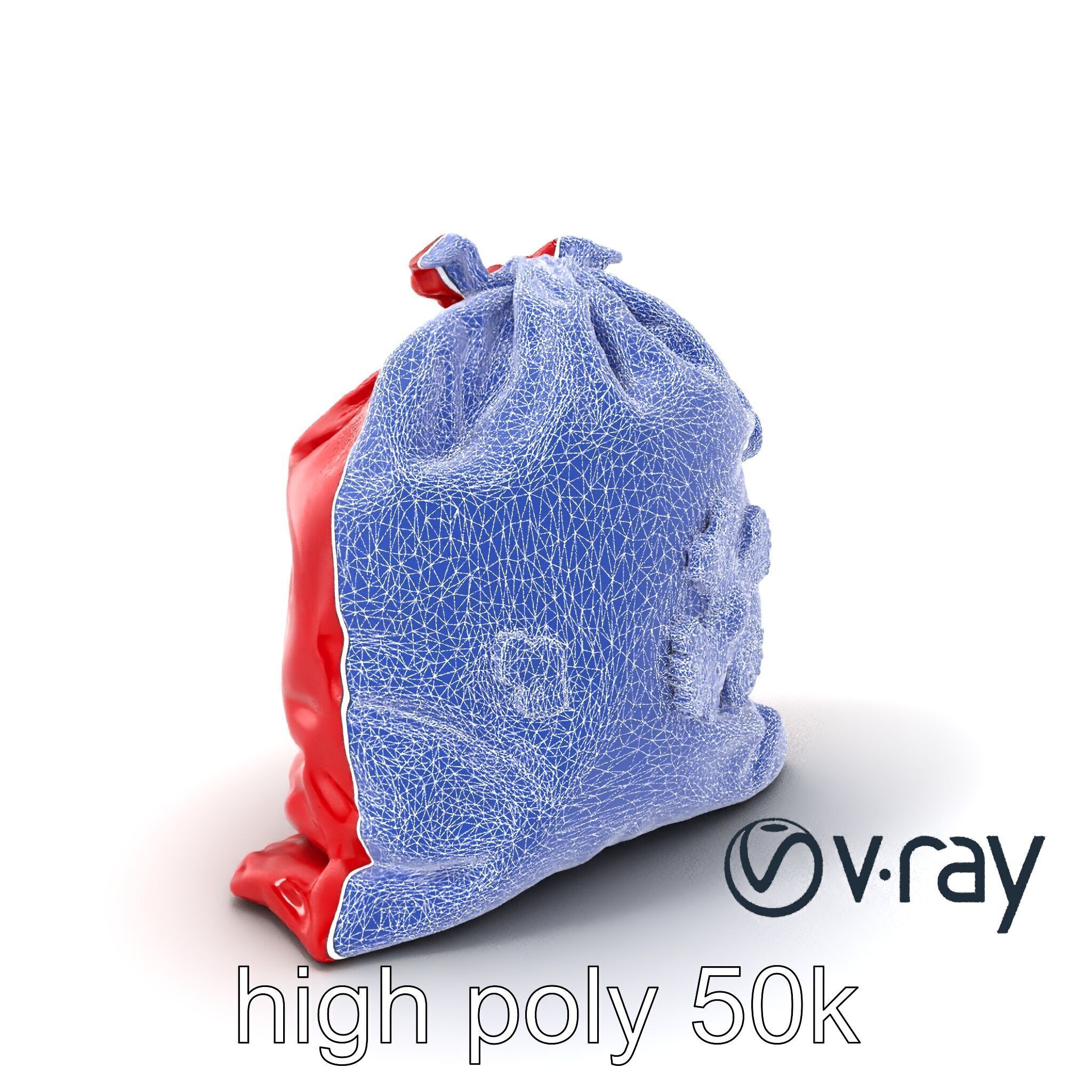 Festive Holiday Gift Sack model pack Low-poly 3D model_8