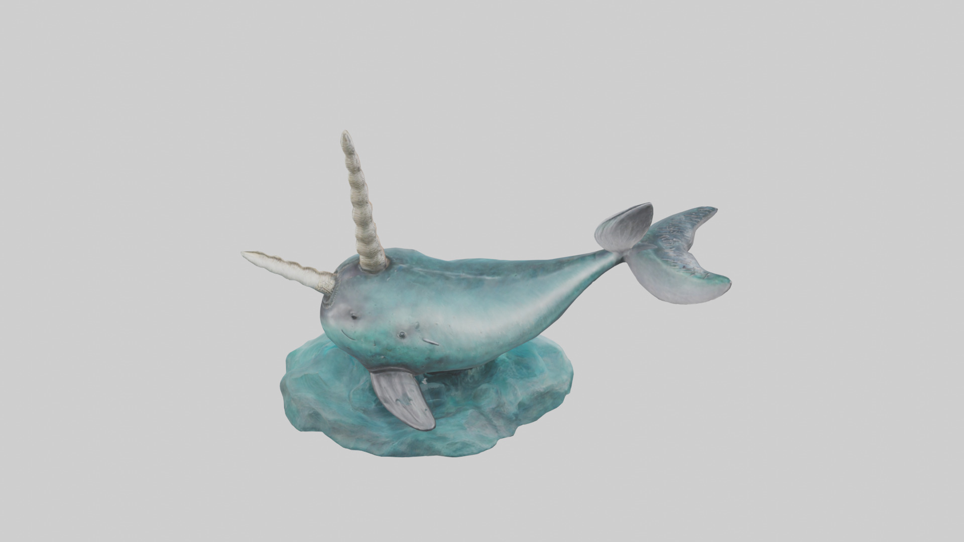 Narwhal statue model Low-poly 3D model_15