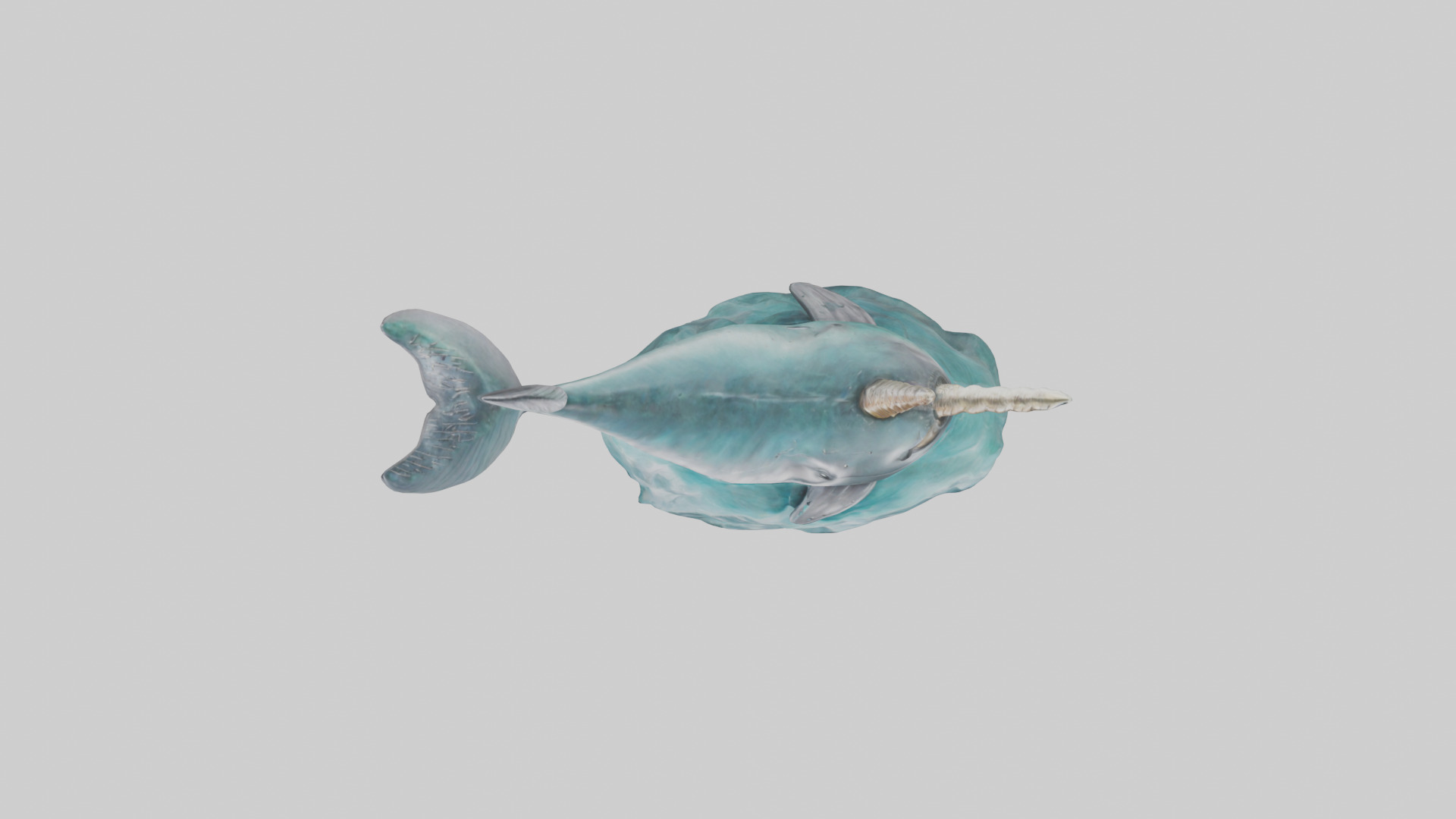 Narwhal statue model Low-poly 3D model_14