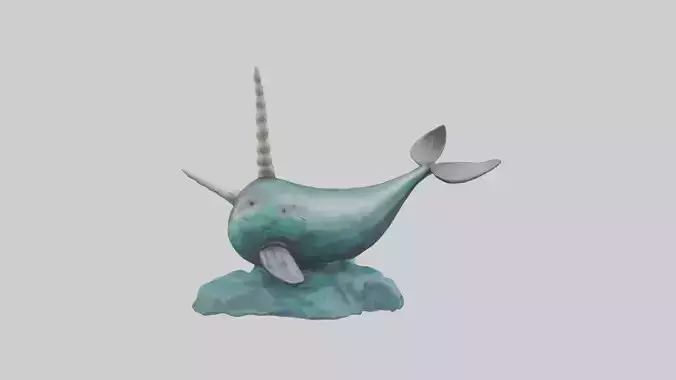 Narwhal statue model