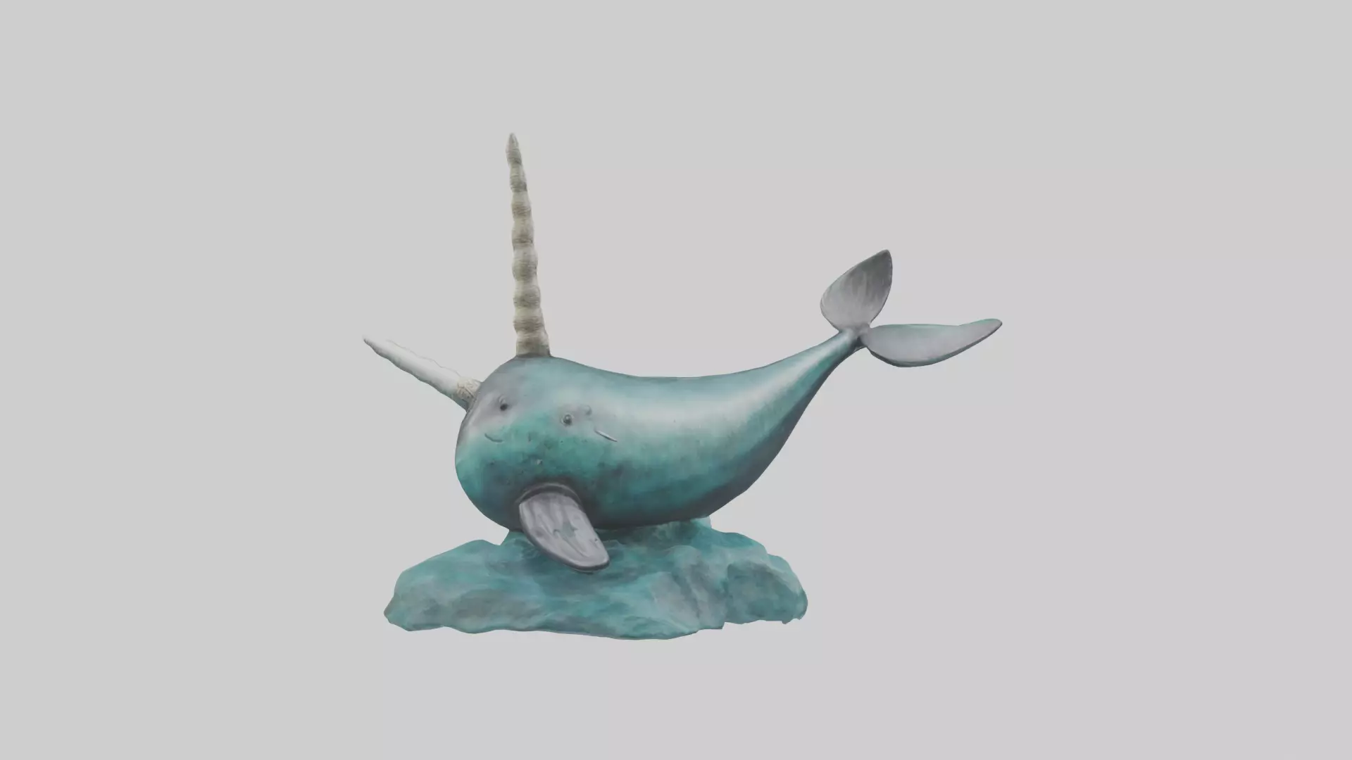Narwhal statue model Low-poly 3D model_0
