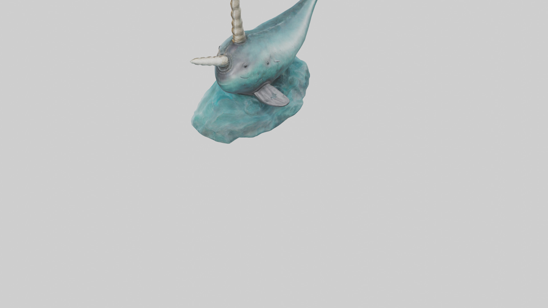 Narwhal statue model Low-poly 3D model_3