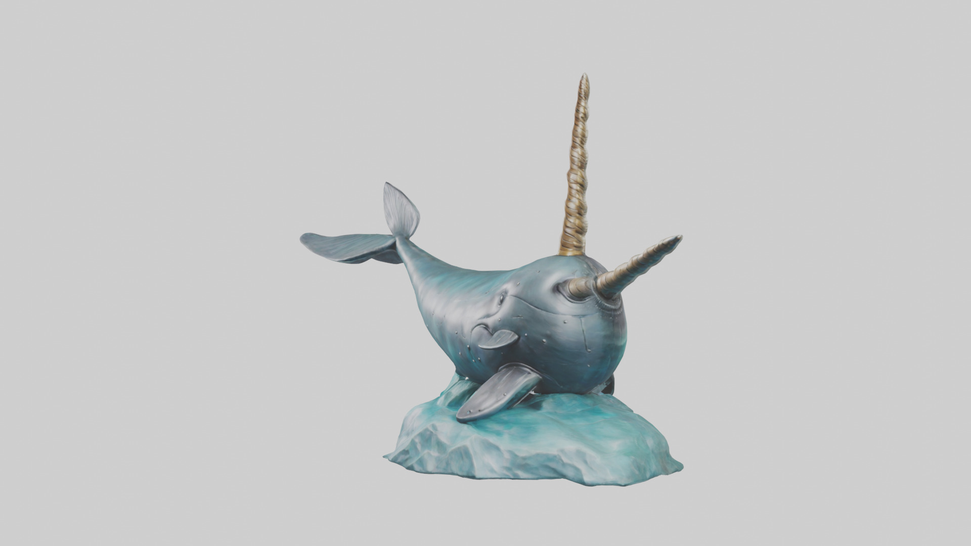 Narwhal statue model Low-poly 3D model_8