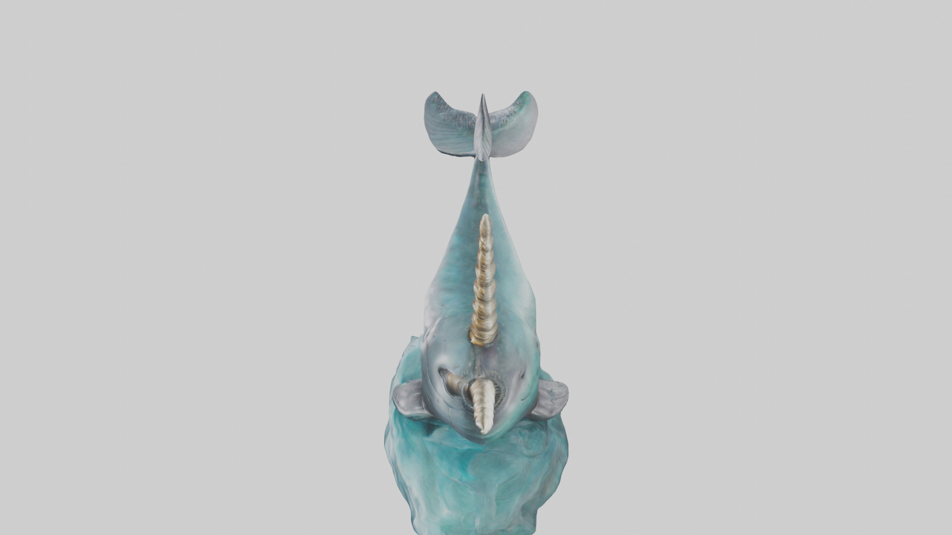 Narwhal statue model Low-poly 3D model_17