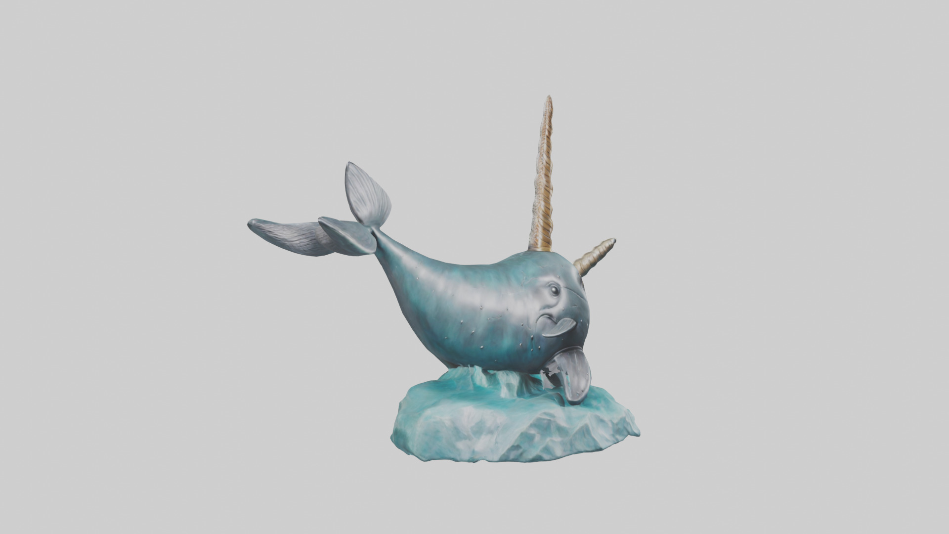 Narwhal statue model Low-poly 3D model_7