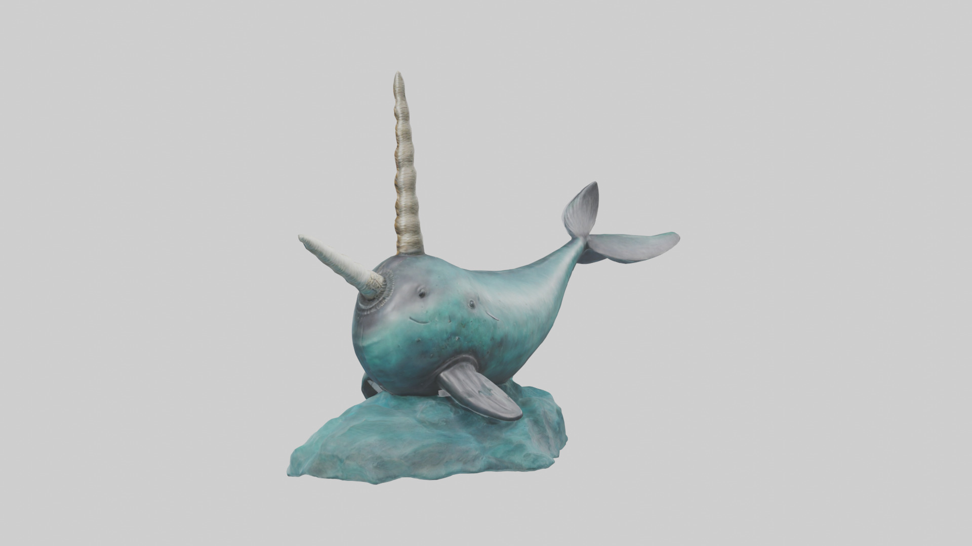 Narwhal statue model Low-poly 3D model_1