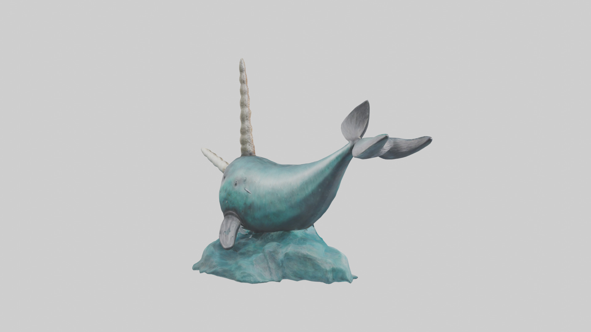 Narwhal statue model Low-poly 3D model_2