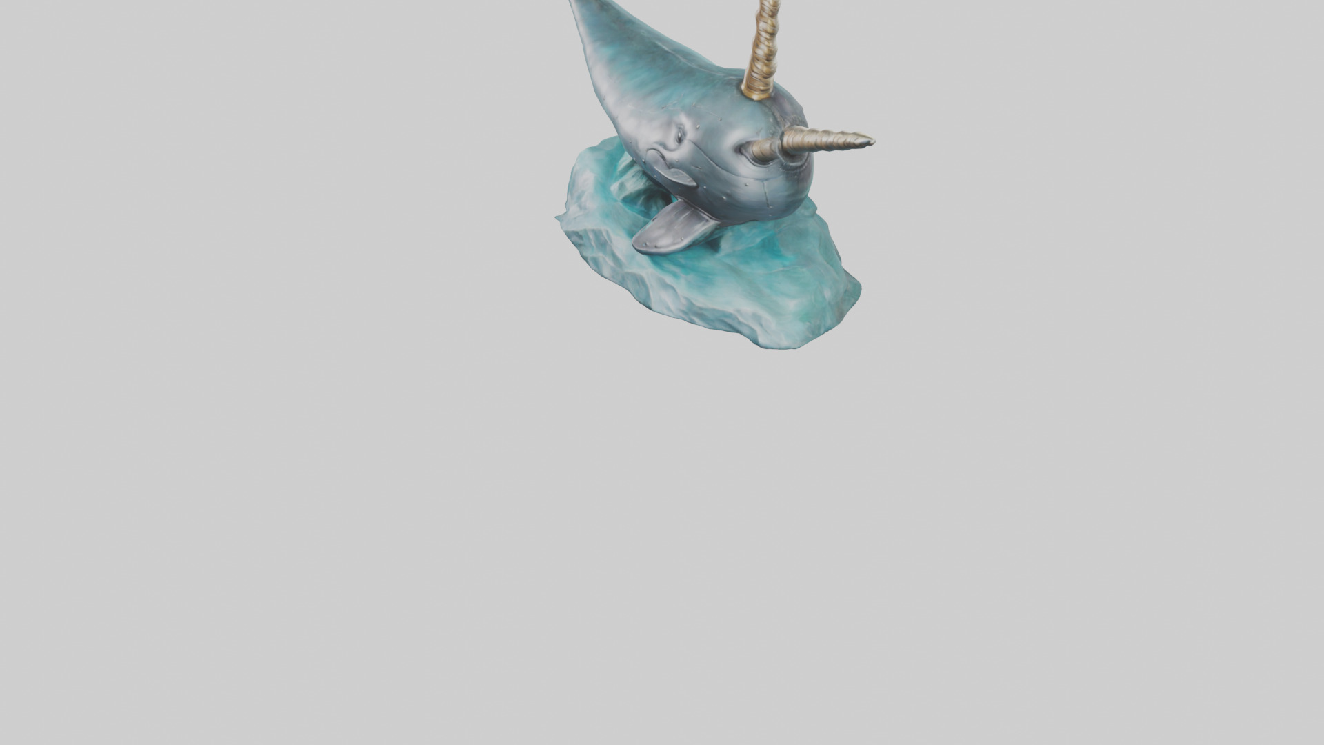 Narwhal statue model Low-poly 3D model_5