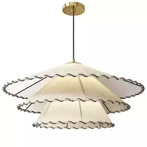 Vinatge Wabi Sabi Lotus Leaf Fabric Pendant