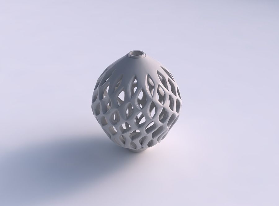 Vase ftwisted flared squeezed bottom with smooth cuts and ext... 3D print model_0