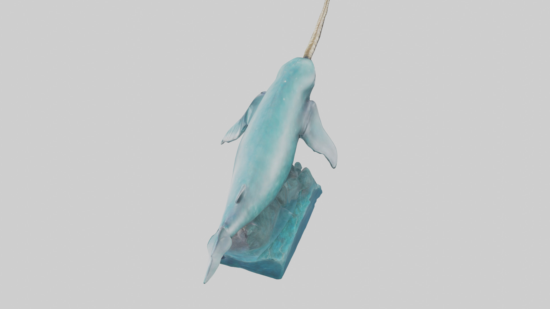arwhal Whale statue model Low-poly 3D model_17