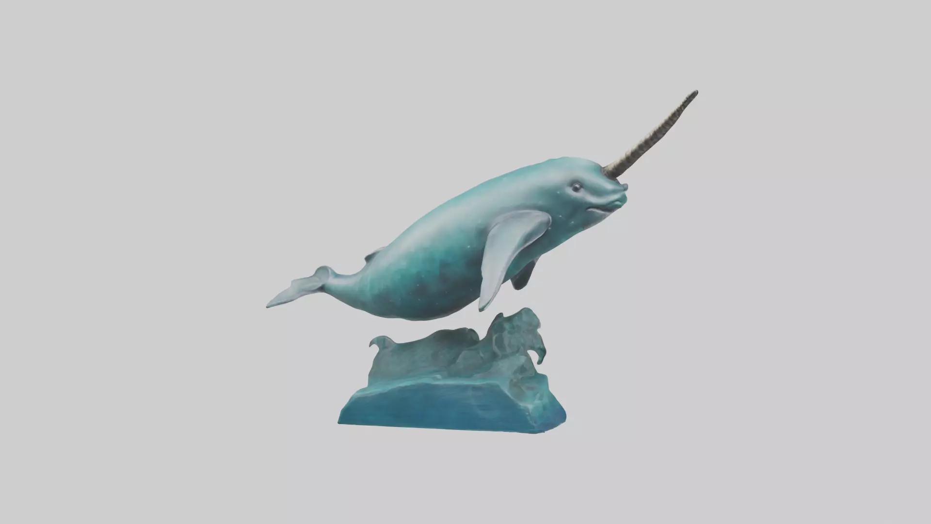 arwhal Whale statue model Low-poly 3D model_0