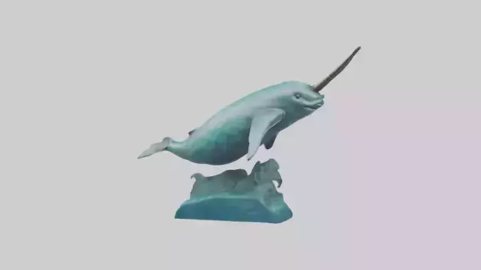 arwhal Whale statue model