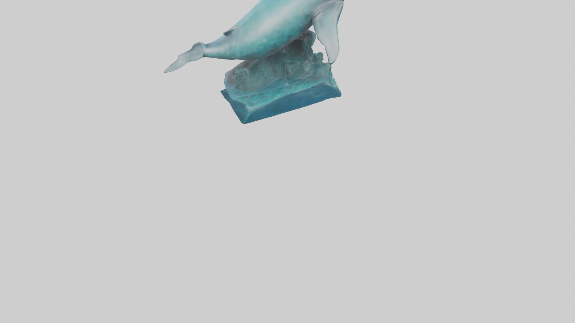 arwhal Whale statue model Low-poly 3D model_3