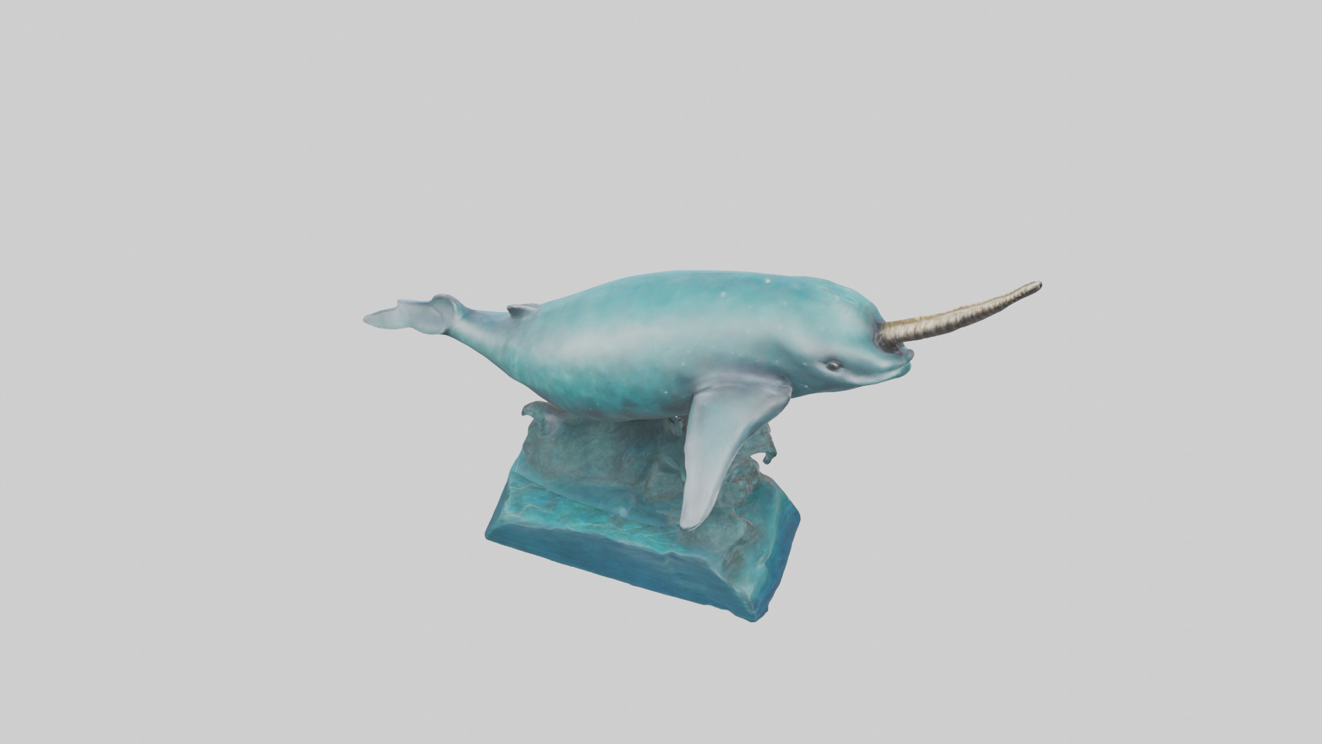 arwhal Whale statue model Low-poly 3D model_15