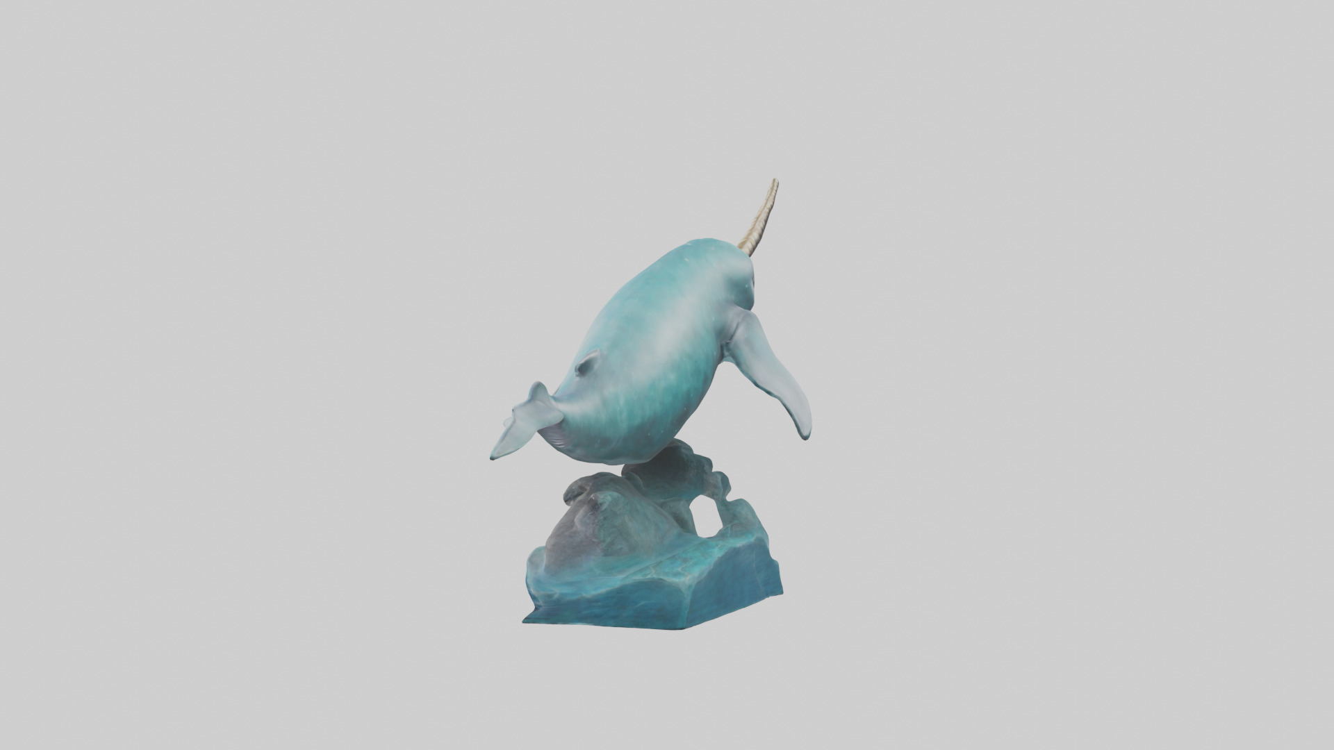 arwhal Whale statue model Low-poly 3D model_12