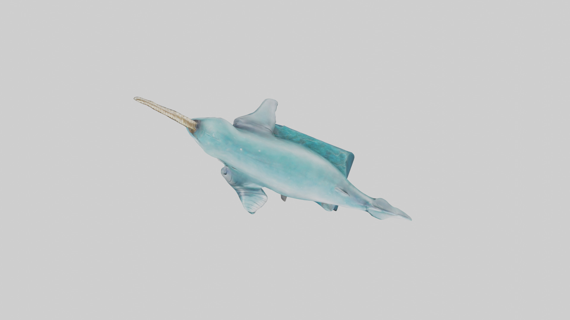 arwhal Whale statue model Low-poly 3D model_14