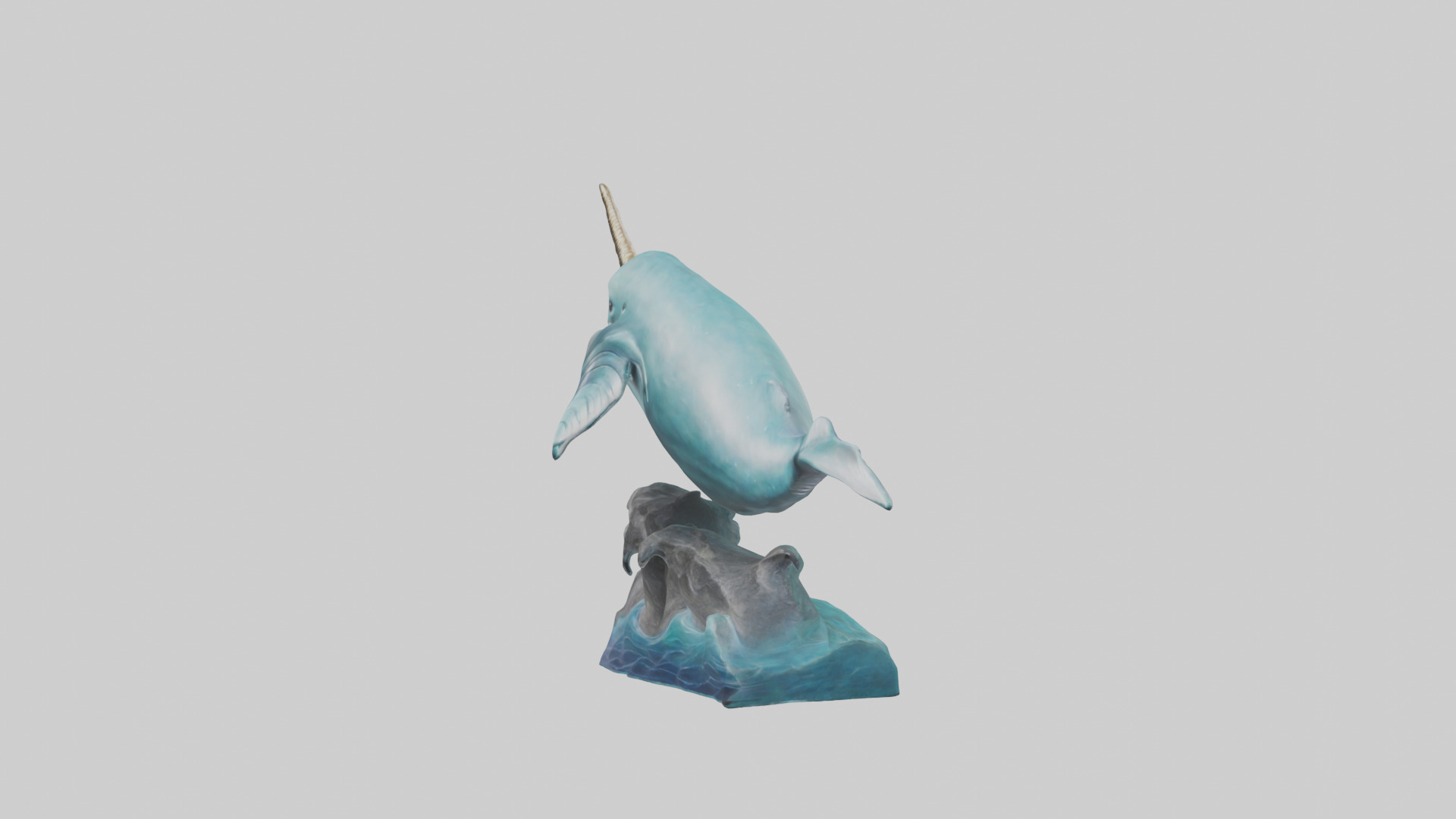 arwhal Whale statue model Low-poly 3D model_10