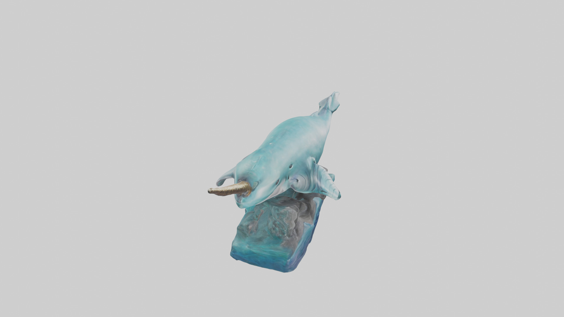 arwhal Whale statue model Low-poly 3D model_18