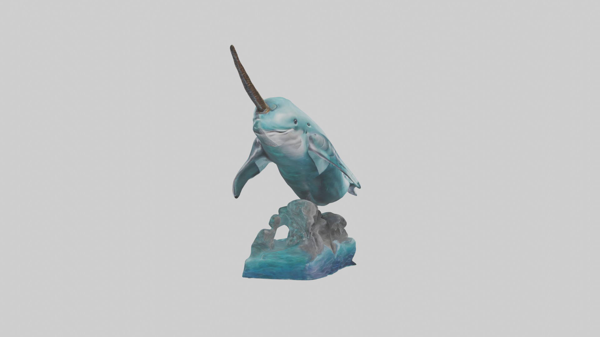arwhal Whale statue model Low-poly 3D model_13