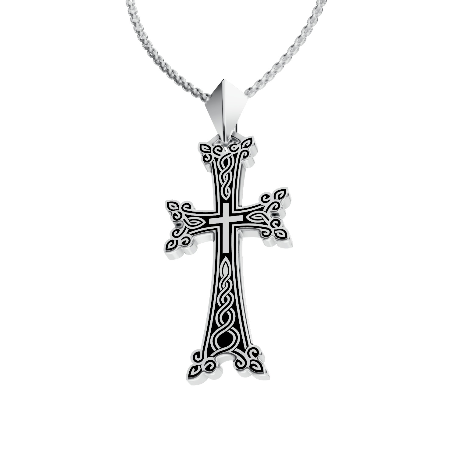 Armenian Black Varnish Cross 3D print model_6