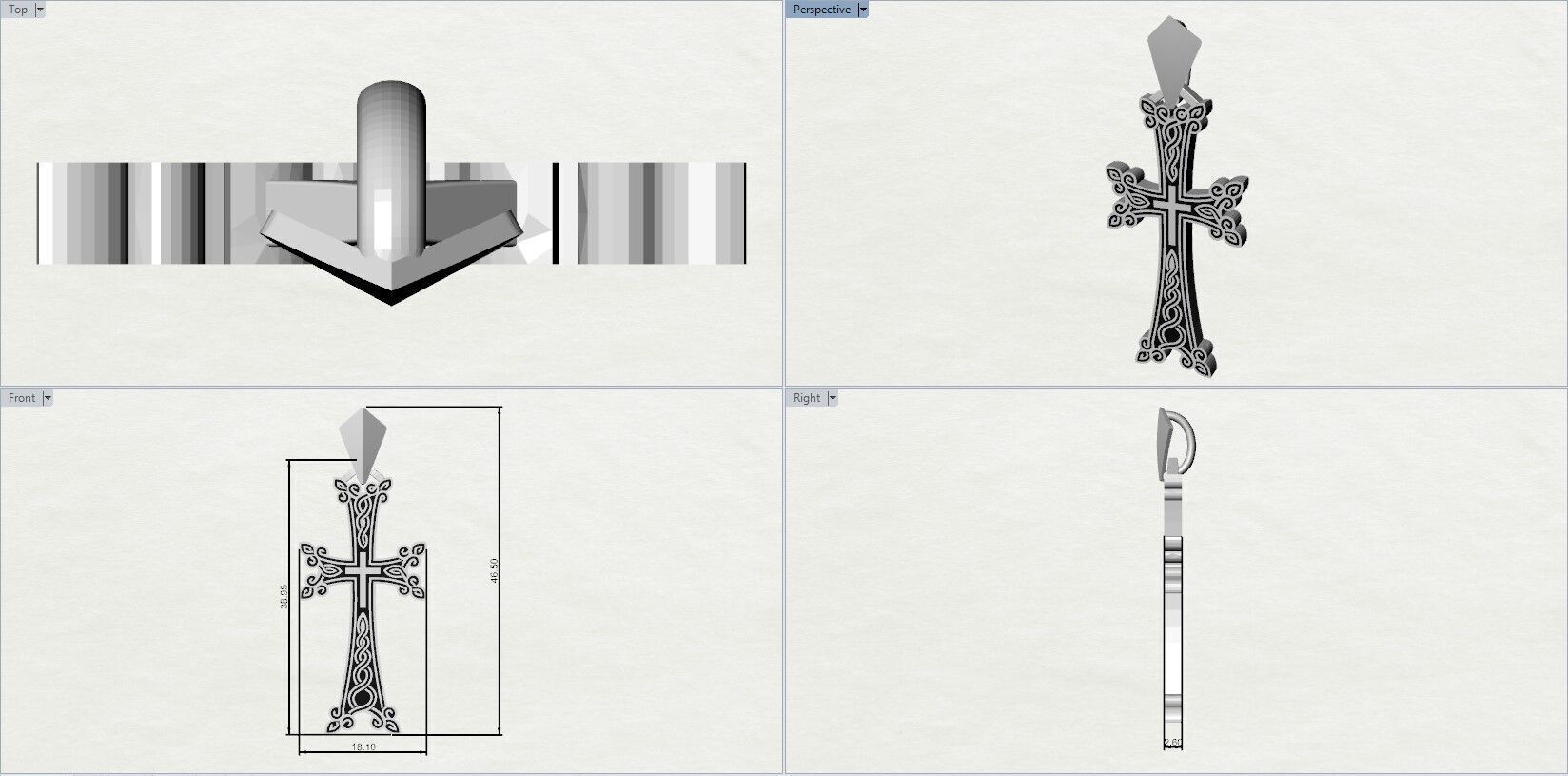 Armenian Black Varnish Cross 3D print model_8