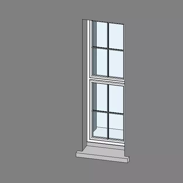 Casement Window - Concrete Cill 3D model_0