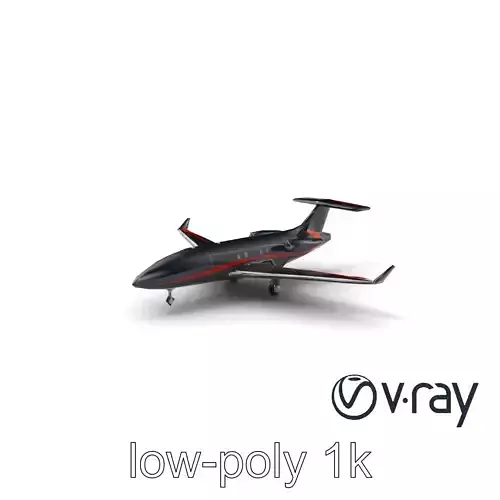Compact HorizonPrime Jet Model Pack with Matte Black Finish Low-poly 3D model