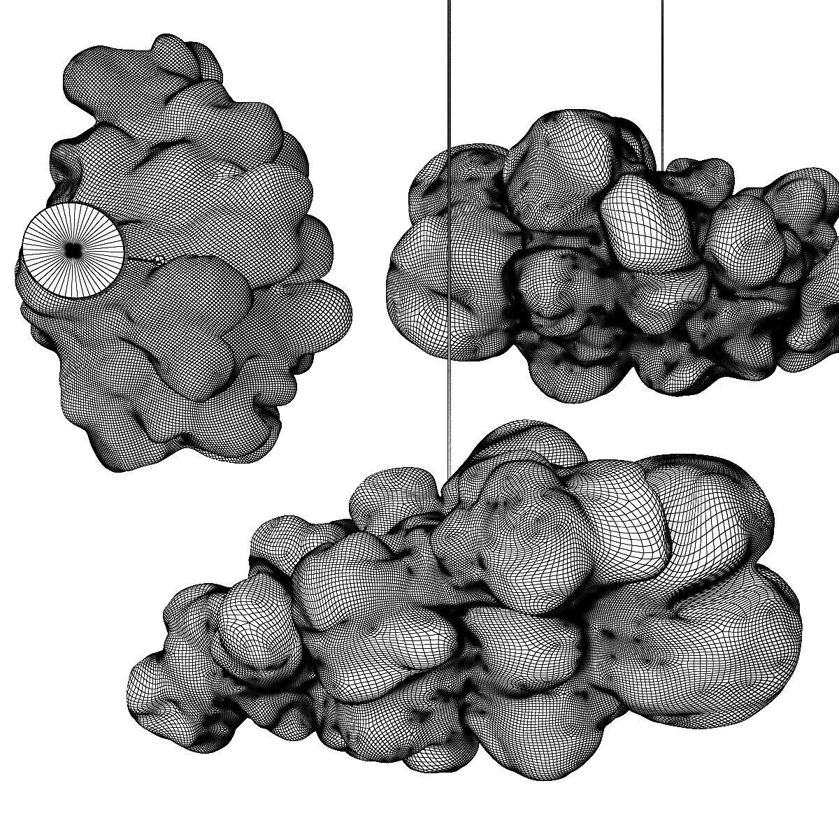 Modern Cloud Pendant 90 3D model_5