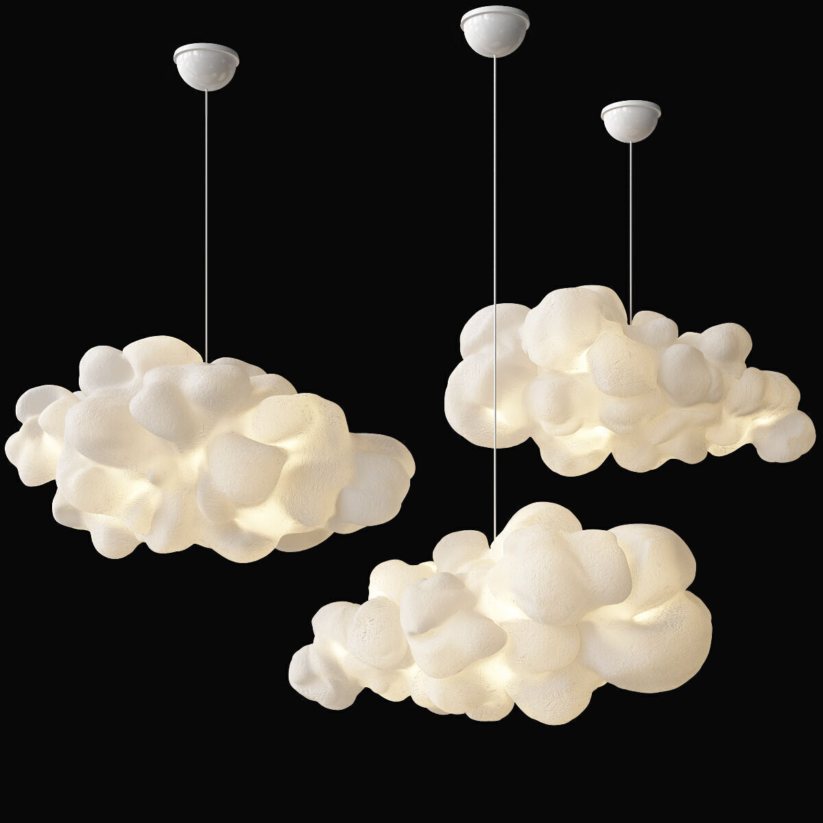 Modern Cloud Pendant 90 3D model_1