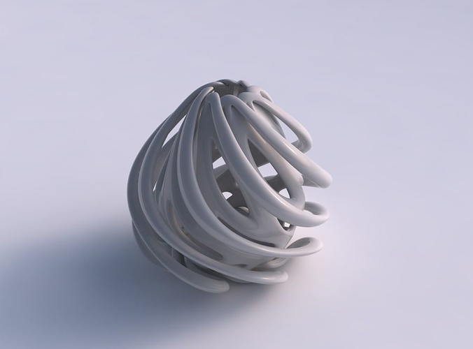 Vase flared double twisted small with collapsed top squeezed