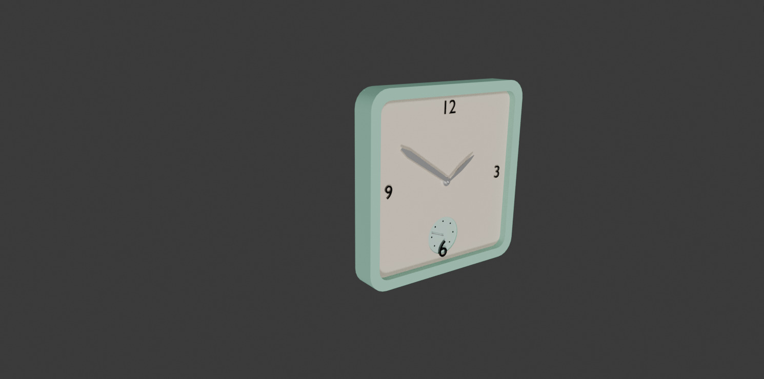 Wall Clock Free low-poly 3D model_3
