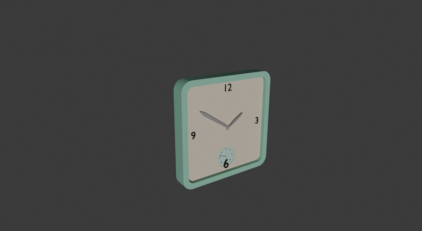 Wall Clock Free low-poly 3D model_2