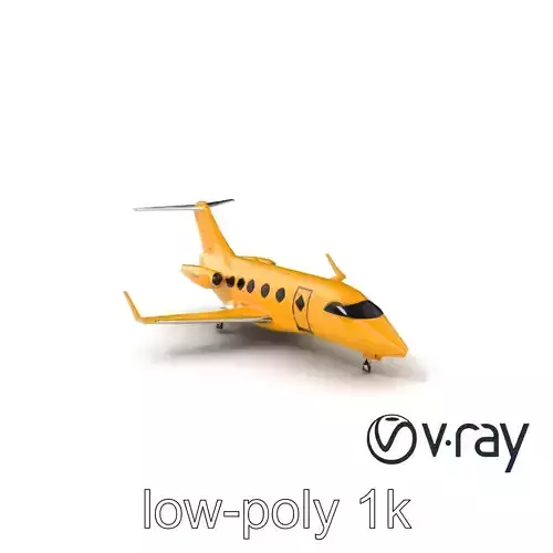 LuxeJet Mirage Gold-Gradient Jet Model Pack Low-poly 3D model