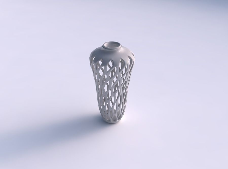 Vase flared with smooth beveled cuts widened top 3D print model_0