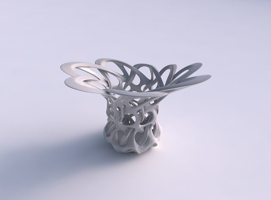 Vase flared with interlacing lattice eccentric 3D print model_0