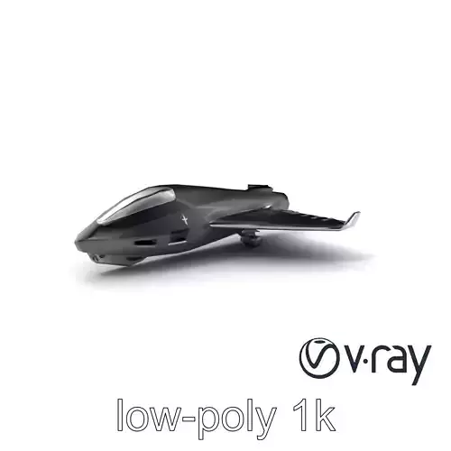 PhantomRay 88 Black-Chrome Aircraft model pack Low-poly 3D model