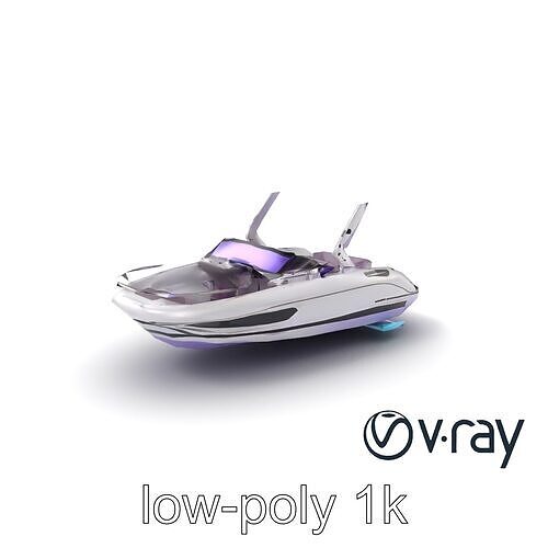 Celestial Express 3000 Pearl-White Luxury Boat Model Pack Low-poly 3D model