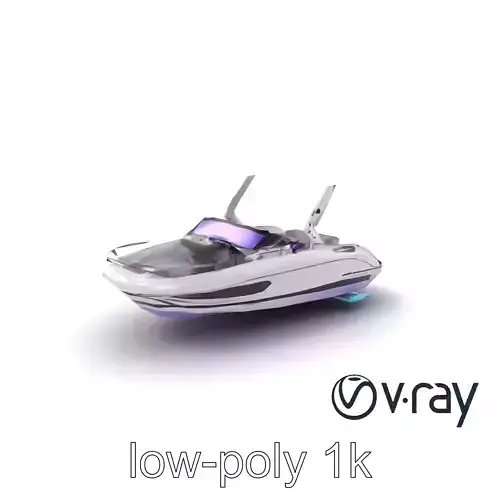 Celestial Express 3000 Pearl-White Luxury Boat Model Pack Low-poly 3D model