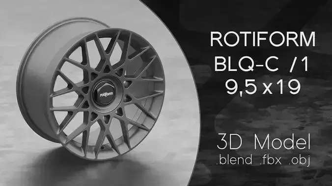 Rotiform BLQ-C Option 1 Wheel 3D Model 3D model