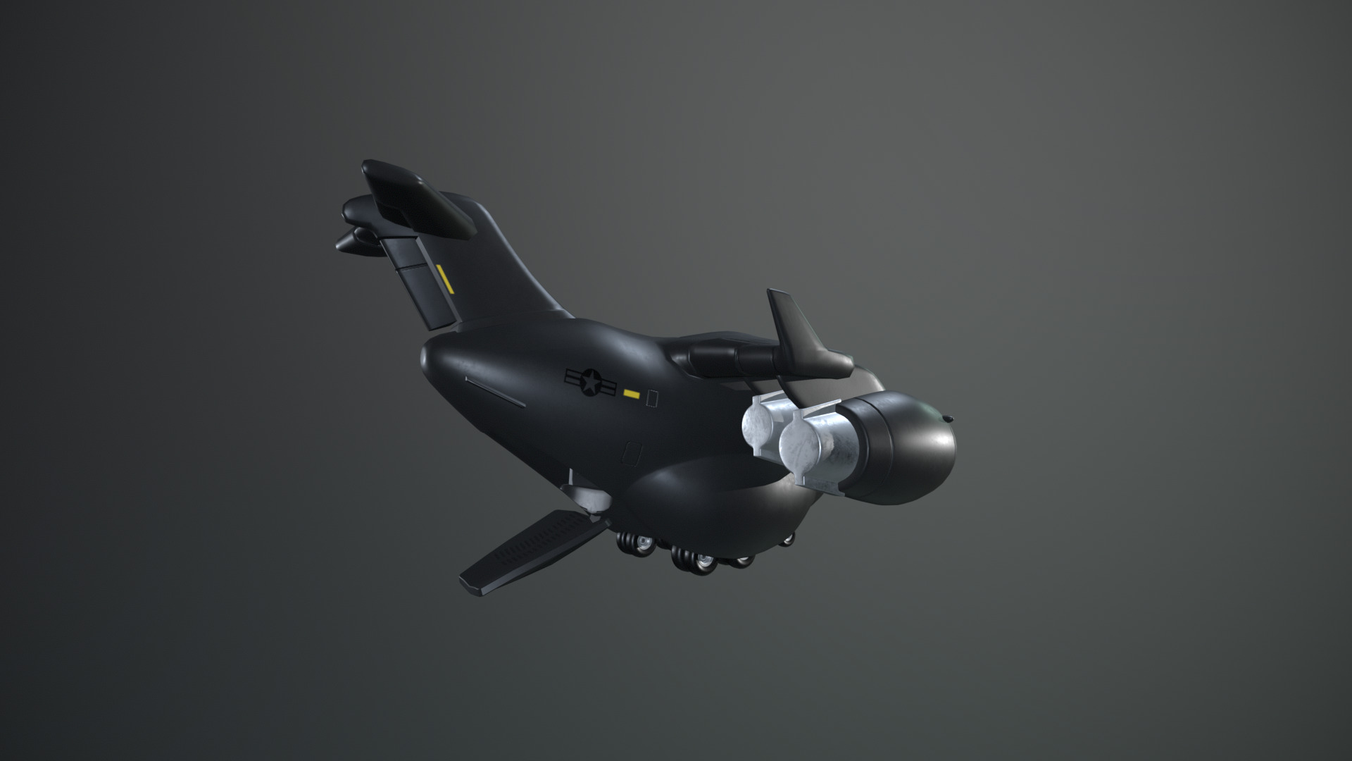 Plane Egg Boeing C17 Low-poly 3D model_4