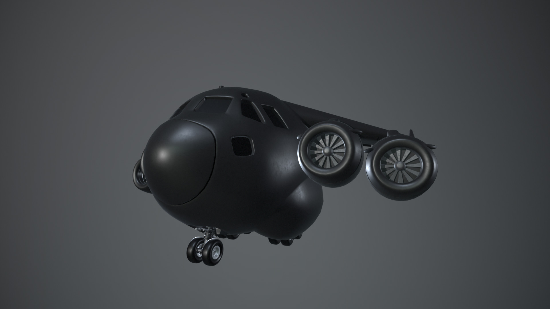Plane Egg Boeing C17 Low-poly 3D model_2